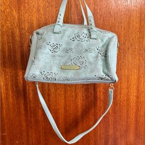 Betsey Johnson Gray Floral Cut-Out Satchel